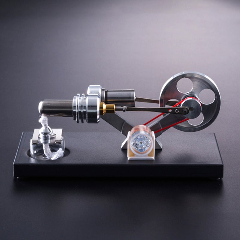 Electric Generator: 4Pcs LED Lights - Metal Base Zinc Alloy Aluminum Stainless Steel Brass Sleeve for Classroom Teaching Laboratory Experiment Physics Learning - Image 4