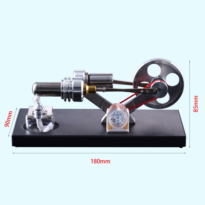 Electric Generator: 4Pcs LED Lights - Metal Base Zinc Alloy Aluminum Stainless Steel Brass Sleeve for Classroom Teaching Laboratory Experiment Physics Learning - Image 2