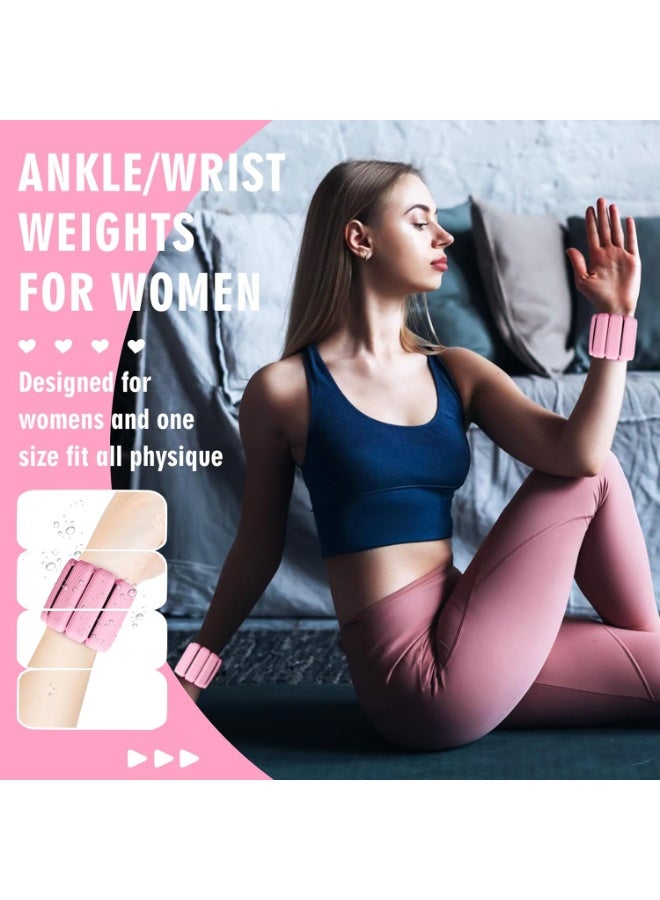 ديوتي زوج واحد من أوزان المعصم والكاحل السيليكونية القابلة للتعديل، أساور لياقة بدنية ناعمة مقاومة للتعرق، مناسبة للمشي واليوغا والبيلاتس والتمارين اليومية (زوج واحد رطل / 0.5 رطل للواحدة) - Image 4