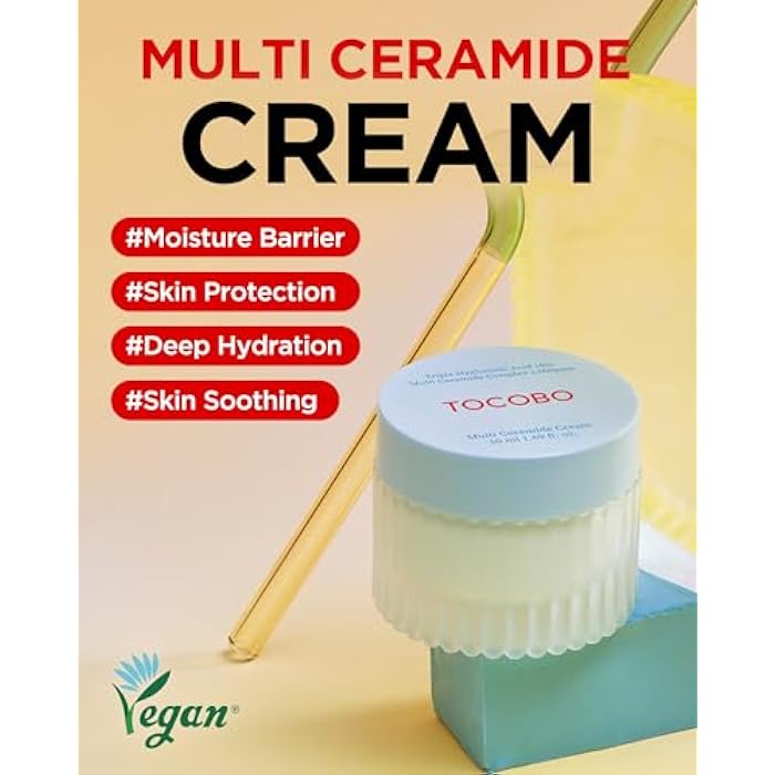 TOCOBO] Multi Ceramide Cream 1.7 Fl oz / 50ml | Moisture cream, Ceramide moisturizer, Korean Skin Care, Natural Ingredients, Sensitive Skin | Cruelty Free, Korean Vegan Cream, mother's day gift - Image 2