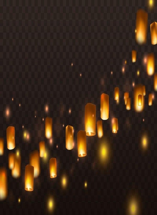 5 Ace Diwali festival floating lamps fesitval Wall Sticker Poster|size:12x18 inch|Multicolor - Image 1