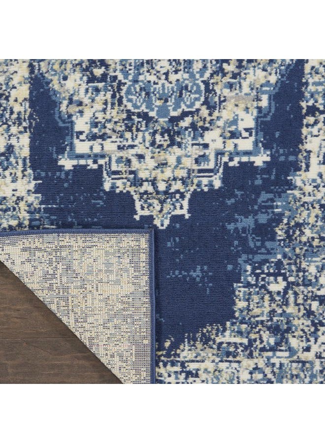 Nourison Grafix Persian Navy Blue 2'3" x 10' Area Rug, Easy Cleaning, Non Shedding, Bedroom, Living Room, Dining Room, Kitchen - Image 3
