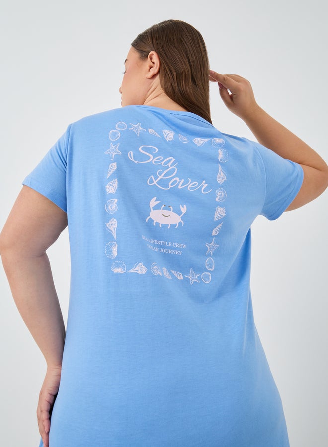 Styli Graphic Print Short Sleeve Sleep T-Shirt - Image 1