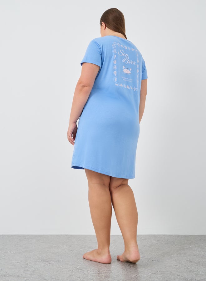 Styli Graphic Print Short Sleeve Sleep T-Shirt - Image 5