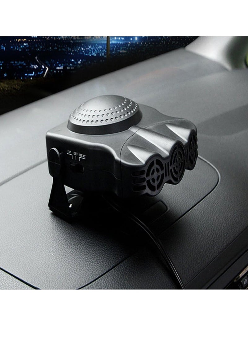 Loquat 12V 150W Car Vehicle Cooling Fan Warm Hot Heater Defroster Demister 2 in 1 Portable Car Van Heater(Black) - Image 3