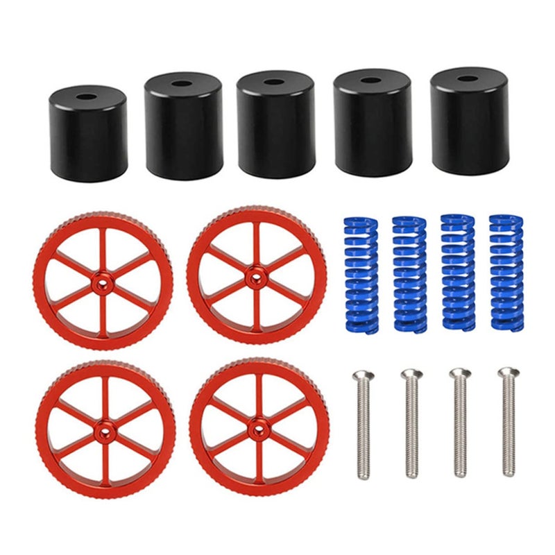 Printer Heatbed Leveling Kit with Hand Nuts Springs Silicone for Accurate Bed Leveling - Image 2