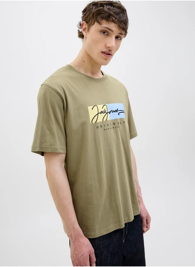 JACK & JONES Graphic Print Round Neck T-Shirt