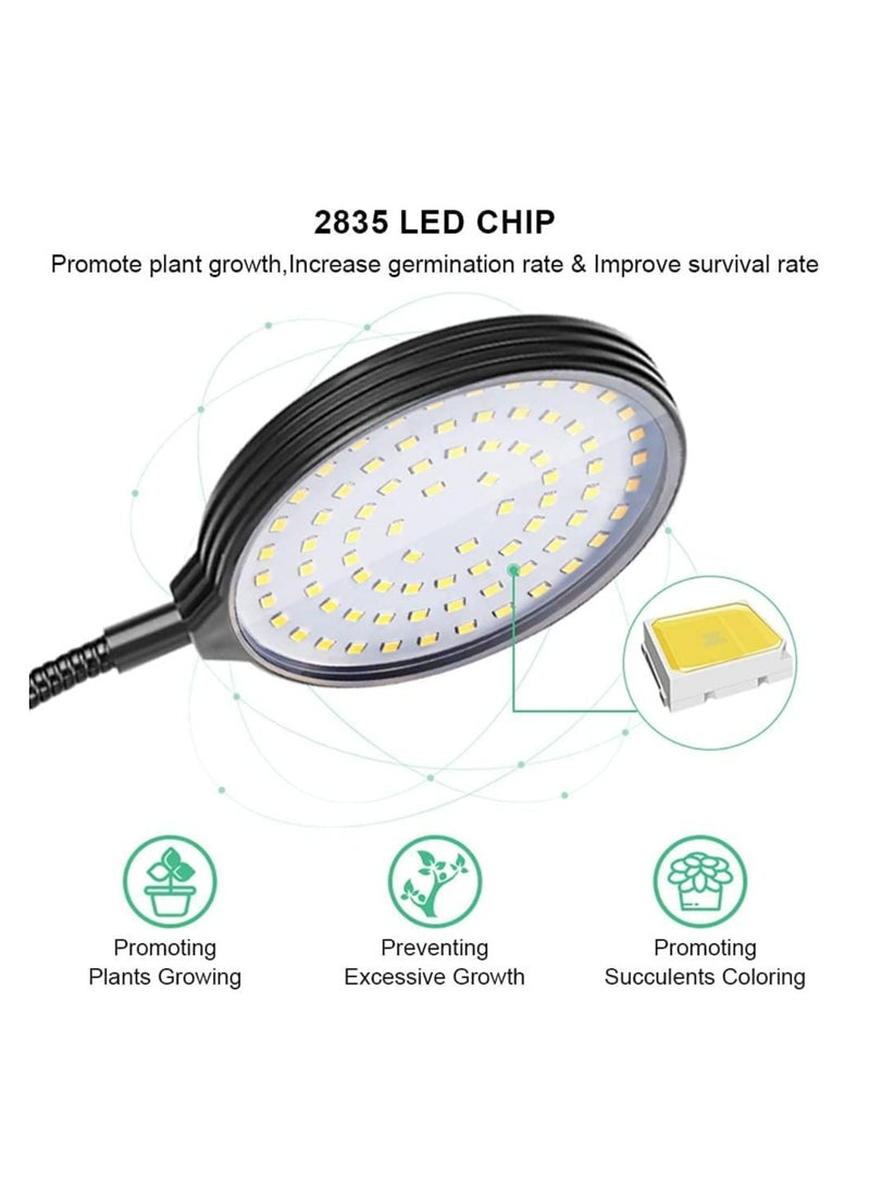 CMGTYYD. مصباح LED لنمو الضوء، مصابيح نمو النباتات كاملة الطيف مع مؤقت تشغيل/إيقاف تشغيل تلقائي، مصباح نباتات مثبت على المكتب مع 5 مستويات قابلة للتعتيم وضوء نباتات قابل للتعديل لمختلف النباتات  - Image 2