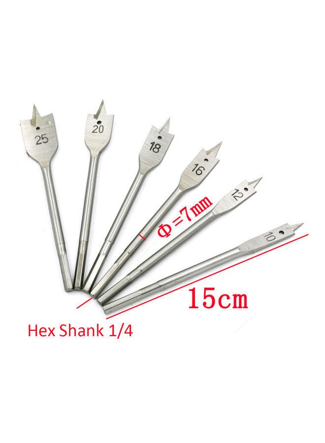 NIBEMINENT 6-Piece Flat Wood Drill Sets Silver - Image 5