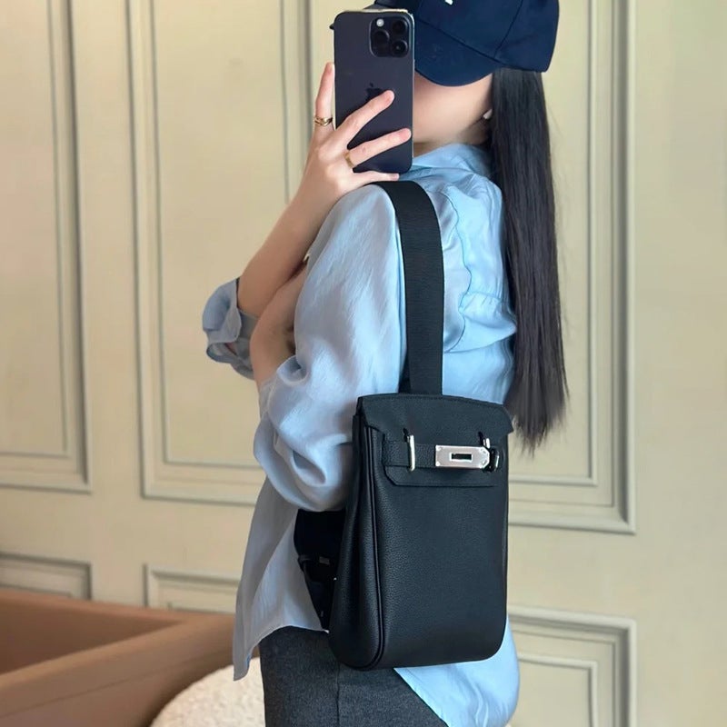 Genuine Leather Chest Bag H Brand Unisex Bag Togo First Layer Cowhide Hac a Dos Kelly Shoulder Crossbody Bag Large Capacity - Image 5