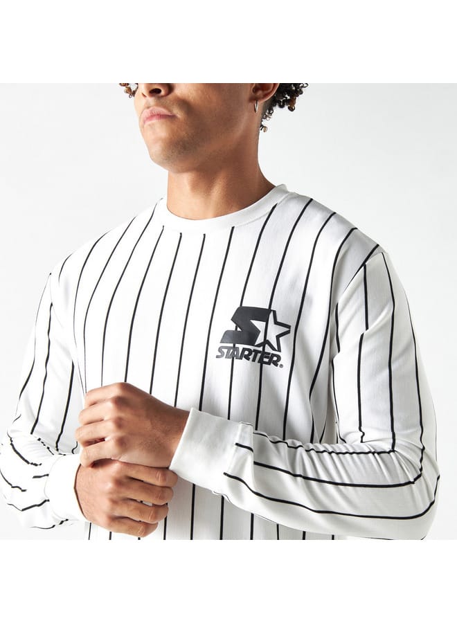 Starter Logo Print Sweatshirt with Long Sleeves