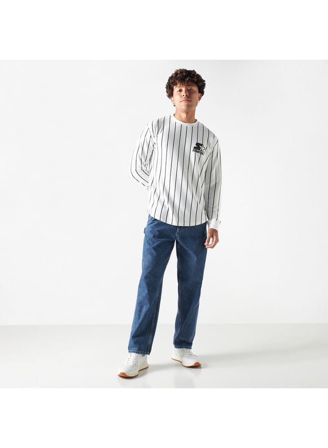 Starter Logo Print Sweatshirt with Long Sleeves