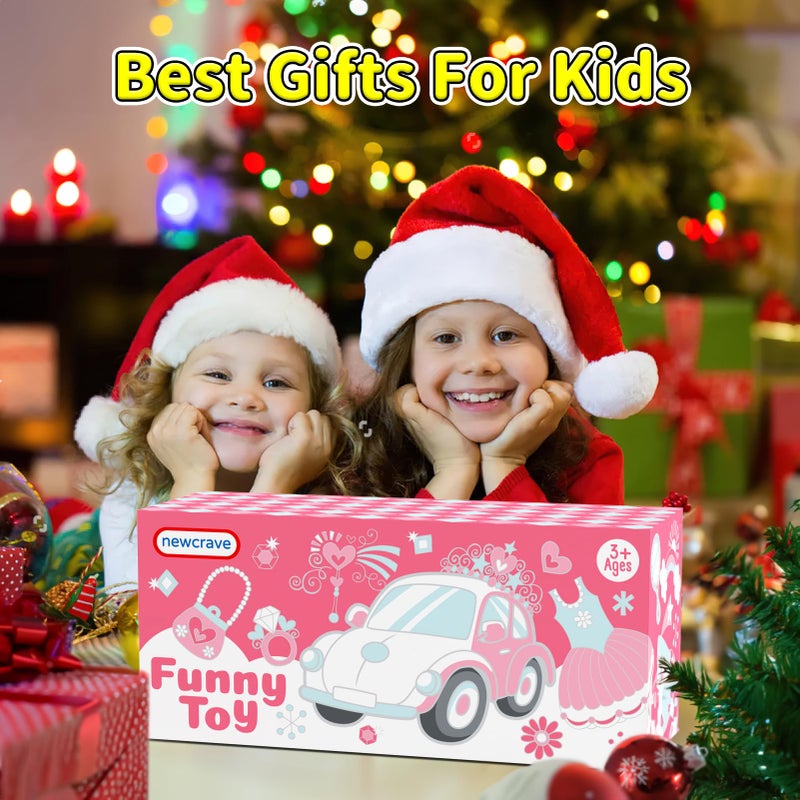newcrave 7 in 1 Carrier Truck Toys for 1 2 3 Year Old Girl Birthday Gifts, Princess Toddler Toys Age 1-3 2-4, Toddler Girl Car Toys with Light & Music, Toy Car for Girls - Image 3