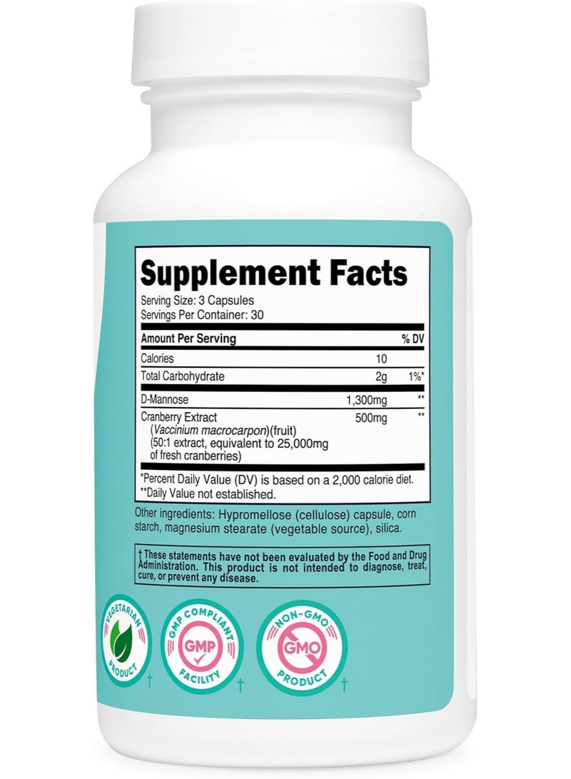 د-مانوز مع مستخلص التوت البري للنساء ١٣٠٠ ملغ ٩٠ كبسولة - Image 4