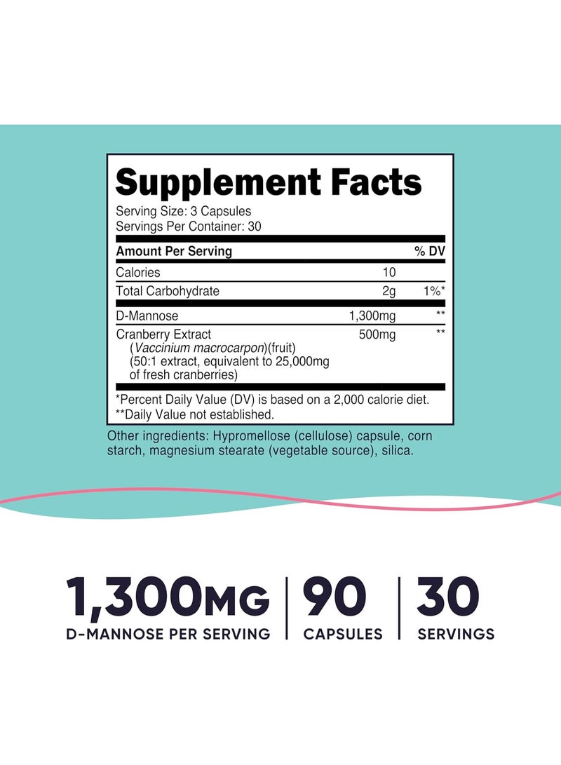 د-مانوز مع مستخلص التوت البري للنساء ١٣٠٠ ملغ ٩٠ كبسولة - Image 2