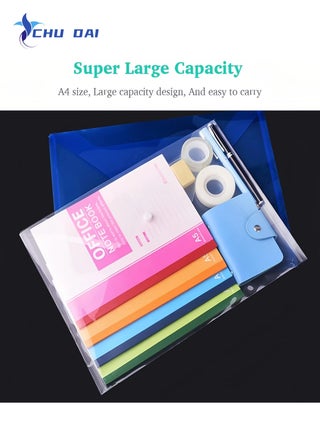 10 pack Clear Document Folders Transparent Filing Envelopes Waterproof File Holder with Snap Button Closure for A4 Letter Paper Size (10 Pcs) - view 5