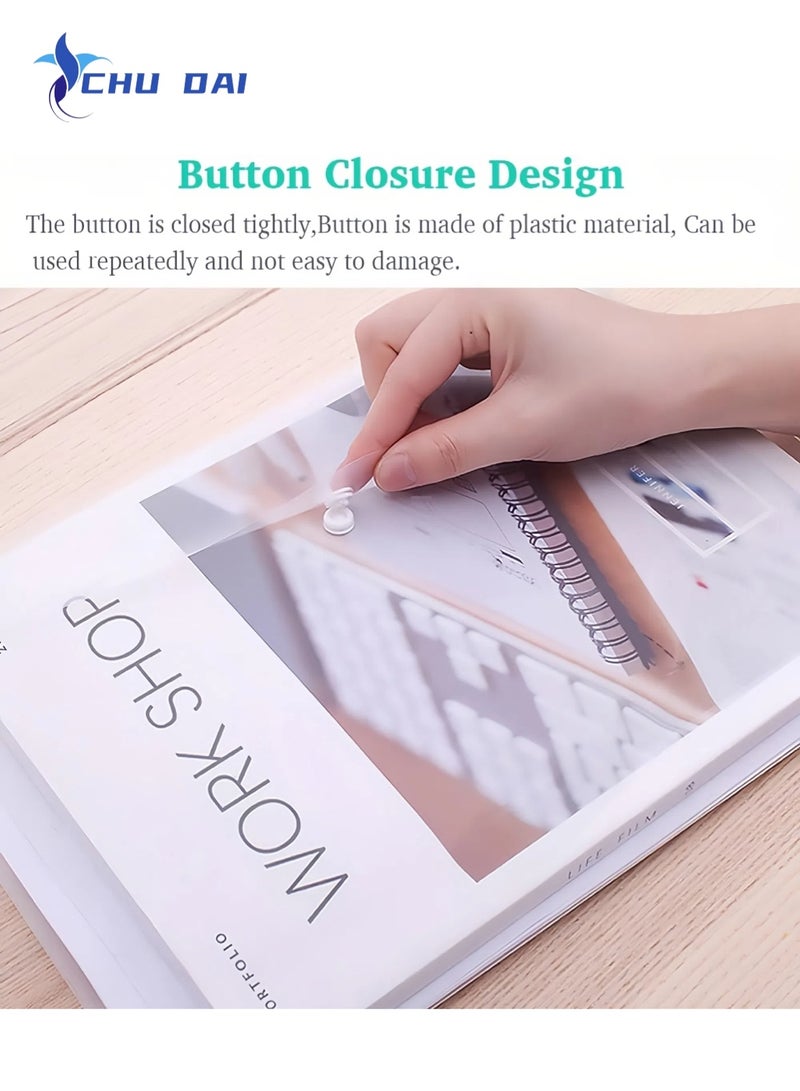 CHU DAI 10 pack Clear Document Folders Transparent Filing Envelopes Waterproof File Holder with Snap Button Closure for A4 Letter Paper Size (10 Pcs) - Image 2