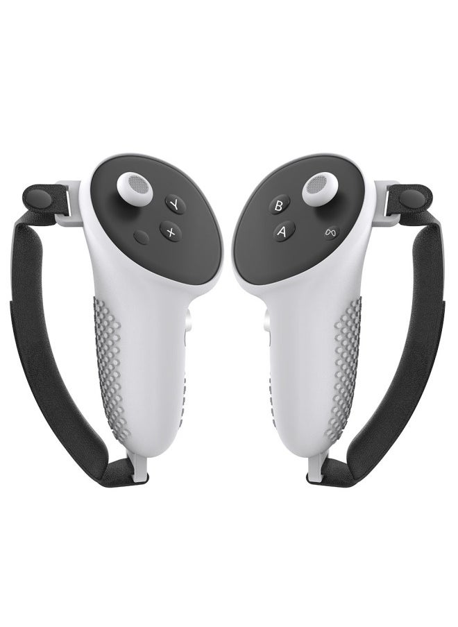 Generic Applicable To Meta Quest3 Protective Case Quest 3 Silicone Handle Non-slip Particle Protective Case Meta Accessories-Product Color:Hexagon-White  - Image 4