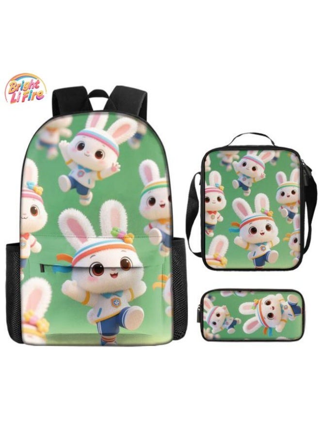 Bright Li Fire Unlock the new fashion of childish fun! Three-piece set of bags, cartoon elements for children and teenagers (students, children, friends' outings, mountain climbing, schooling, etc. can be used) - 43  - Image 1