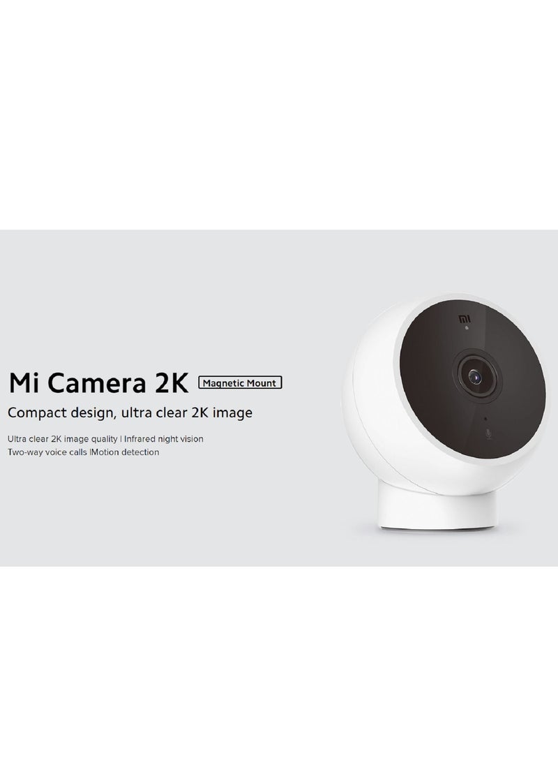 Xiaomi - XIAOMI Mi Camera 2K (Magnetic Mount) 180° rotating magnetic mount |Infrared night vision | Two-way voice calls | Motion detection- White - Image 1