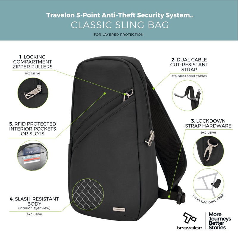 Travelon Anti-Theft Classic Sling Bag - Image 3