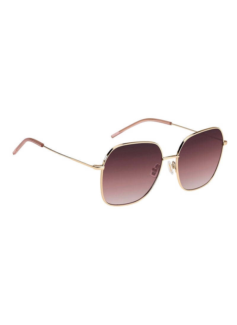 HUGO BOSS - نظارة شمسية مربعة للحماية من الأشعة فوق البنفسجية للنساء - Boss 1532/S Rose Gold 58 - مقاس العدسة: 58 ملم - Image 1