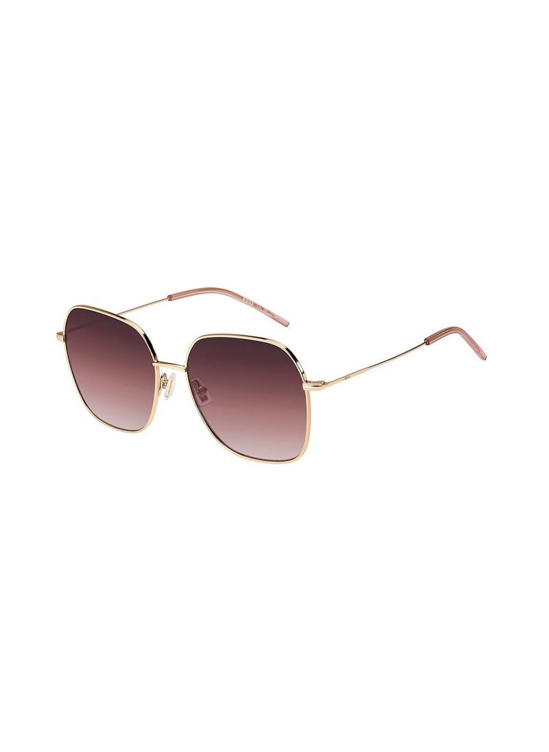 HUGO BOSS - نظارة شمسية مربعة للحماية من الأشعة فوق البنفسجية للنساء - Boss 1532/S Rose Gold 58 - مقاس العدسة: 58 ملم - Image 1