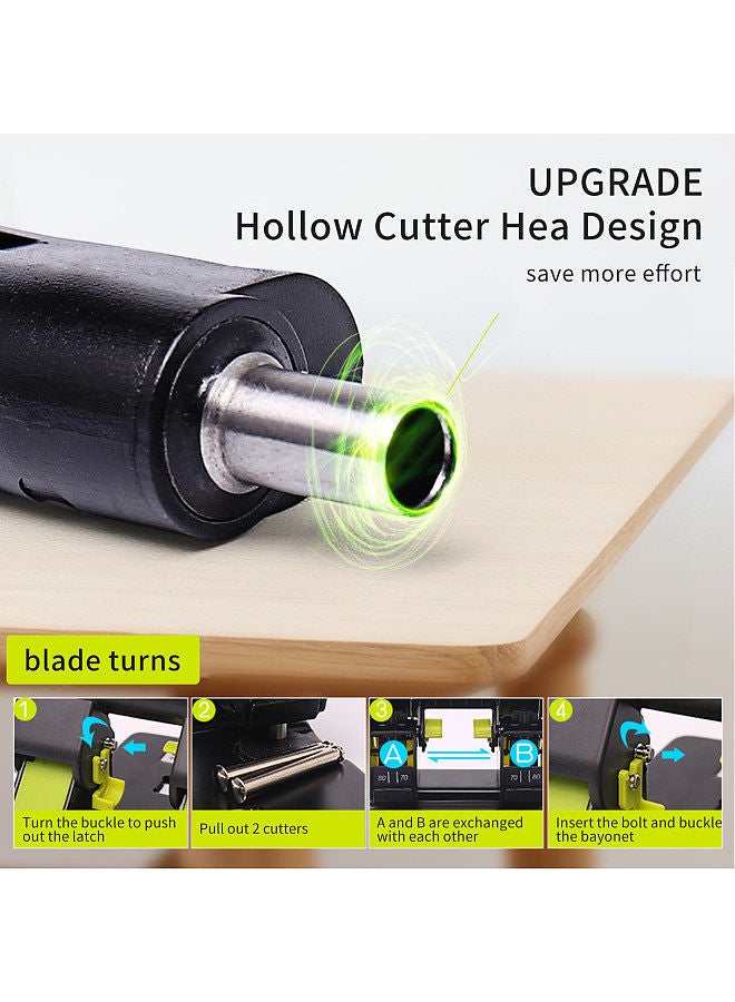 Kw-trio 2-Hole Paper Punch Handheld Metal Hole Puncher Adjustable Hole Distance 70mm/80mm 70 Sheet Capacity 6mm for A4/ A3 / A5/ A6 / B4 / B5 / B6 / B7 Notebook Scrapbook Diary Planner  - Image 4