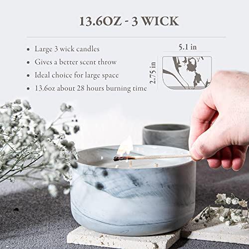 Hidden Label Scented Soy Candles, Large Candle 3 Wicks 14.8oz Thai Lemongrass Ceramic Jar Lava Collection, Gorgeous Gifts for Birthday Thanksgiving Christmas - Image 4