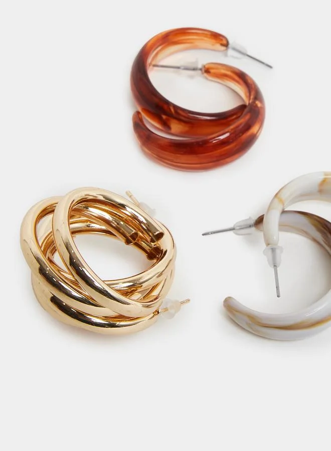 Styli Set of 3 - Resin Hoop Earrings