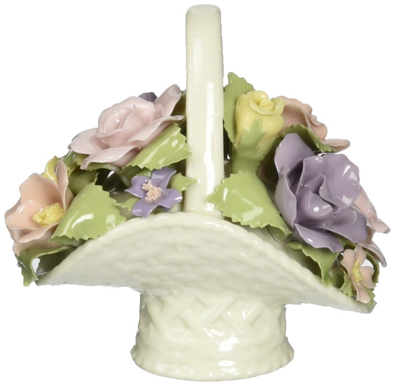 Cosmos 96364 Fine Porcelain Rose Basket Figurine 334Inch Pink