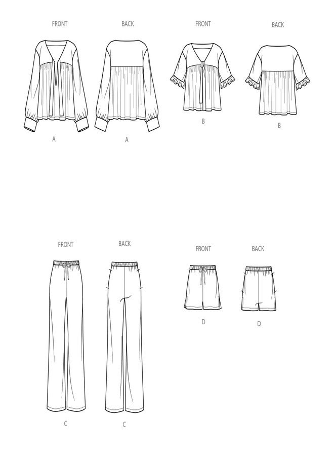سيمبليسيتي نمط خياطة SIMPLICITY SS9928A قمصان وبناطيل وشورتات نسائية (مقاسات XS-SML-XL-XXL) - Image 2