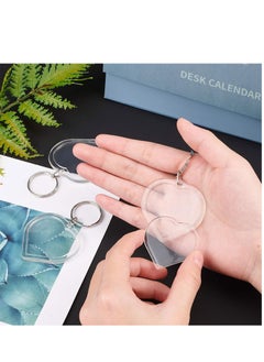 SYOSI Acrylic Photo Frame Keychain Holder 30 Pieces Heart Blank Photo Insert Keychain DIY Clear Acrylic Picture Keychains Picture Frame Key Chain Snap-In Custom Insert Photo Keyring for Lovers Family  - Image 3