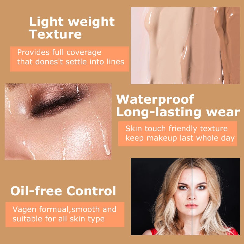 VERONNI Full Coverage Maekup Cover Concealer Tattoo Cover Up Waterproof Foundation Amazing Scar Make Up Concealer SPF 30 1.1OZ/30g (213) - Image 5