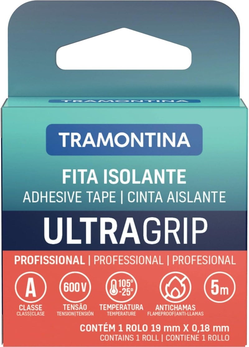 TRAMONTINA شريط كهربائي أسود من ترامونتينا ألترا جريب 5م - Image 1