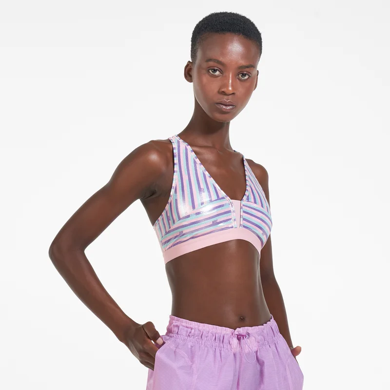 Nike Women's Indy Shimmer Stripe Sports Bra