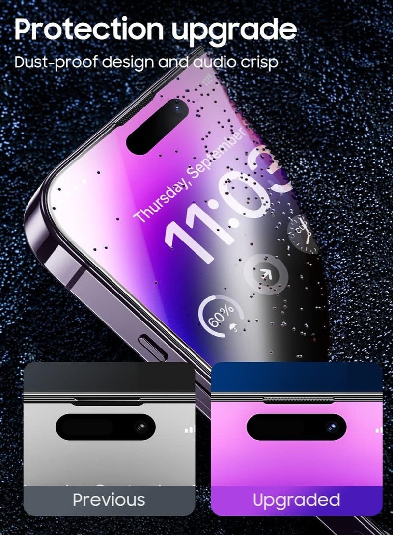 Color Fans iPhone 15 Privacy Screen Protector (2023 Dust-Free Install), Full Coverage Anti Spy Private Tempered Glass Film 9H Hardness, Bubble Free - Image 3