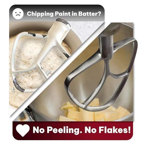 KAROXY Stainless Steel Flat Beater for KitchenAid 4.5 & 5.0 Qt Tilt-Head Mixer, Paddle Attachment for K45SS, Dishwasher Kitchen Aid Paddle Replacement Attachment - Image 5