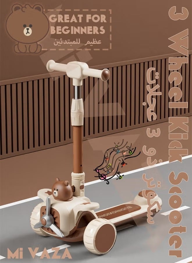 مي فازا سكوتر ثلاثي العجلات للأطفال مع عجلات LED مضيئة للأطفال الصغار من البنات والأولاد، 3 ارتفاعات قابلة للتعديل، إمالة للتوجيه، سطح عريض للغاية، عجلات مضيئة للأطفال من سن 3 إلى 6 سنوات - Image 1