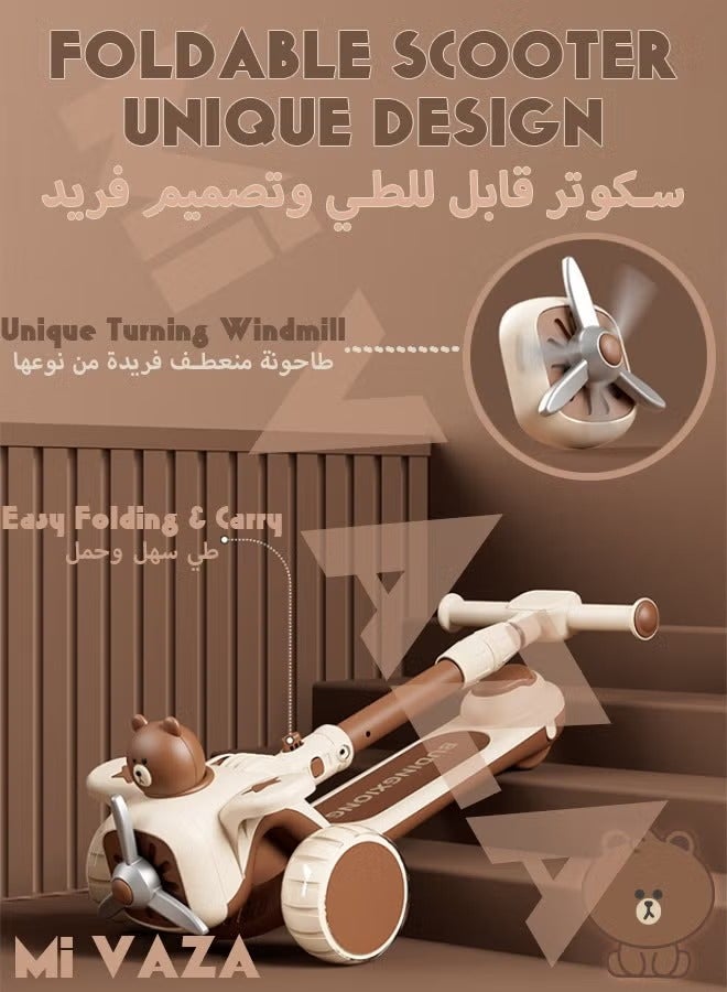 مي فازا سكوتر ثلاثي العجلات للأطفال مع عجلات LED مضيئة للأطفال الصغار من البنات والأولاد، 3 ارتفاعات قابلة للتعديل، إمالة للتوجيه، سطح عريض للغاية، عجلات مضيئة للأطفال من سن 3 إلى 6 سنوات - Image 3