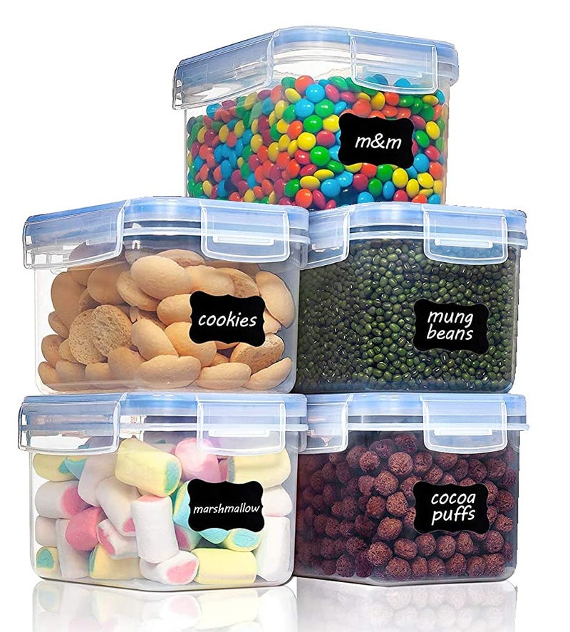 Diablos Airtight Kitchen Storage Containers set of 5-500ml, Plastic Fridge Storage container with Lock & Seal Lid, Blue - Image 1