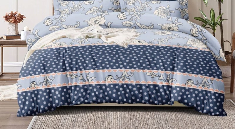 VIVEA RESERVE Supersoft Microfiber Reversible AC Comforter/Duvet/Blanket/Quilt Double Bed - 90" x 100" inch Indigo Colour (Design 1, Comforter ONLY) - Image 2