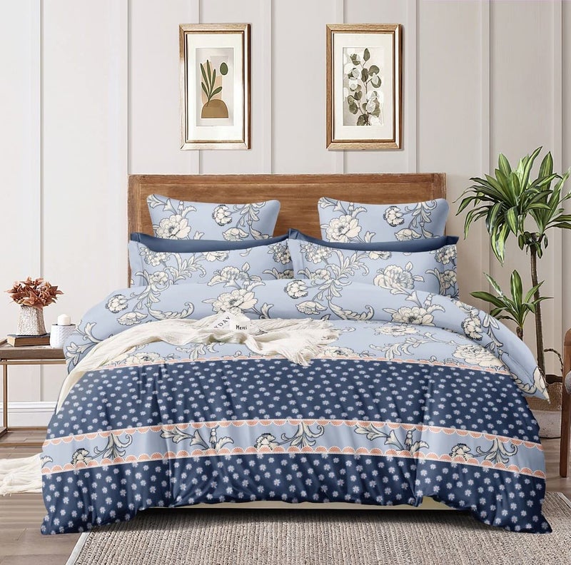 VIVEA RESERVE Supersoft Microfiber Reversible AC Comforter/Duvet/Blanket/Quilt Double Bed - 90" x 100" inch Indigo Colour (Design 1, Comforter ONLY) - Image 1