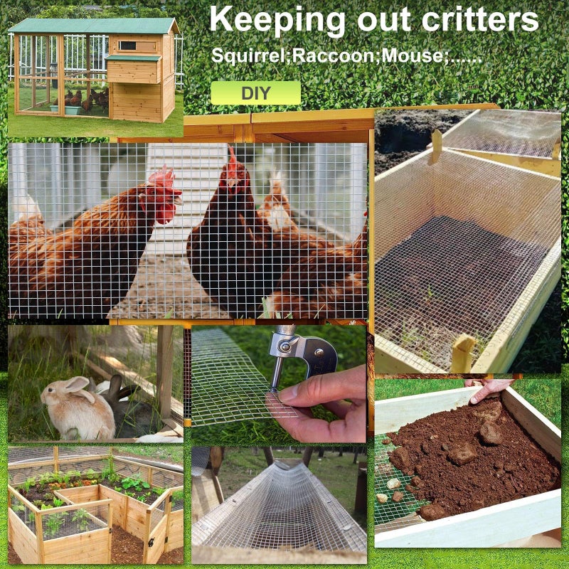 WURJHSONG Hardware Cloth 16'' x 10' 1/2 in Galvanized Wire Mesh Roll (19 GA) Chicken Wire Fence Roll for Chicken Pen/coop Fences, Screen mesh, Rabbit/Snake Fences, Poultry enclosures, Handicraft Making, etc. - Image 4