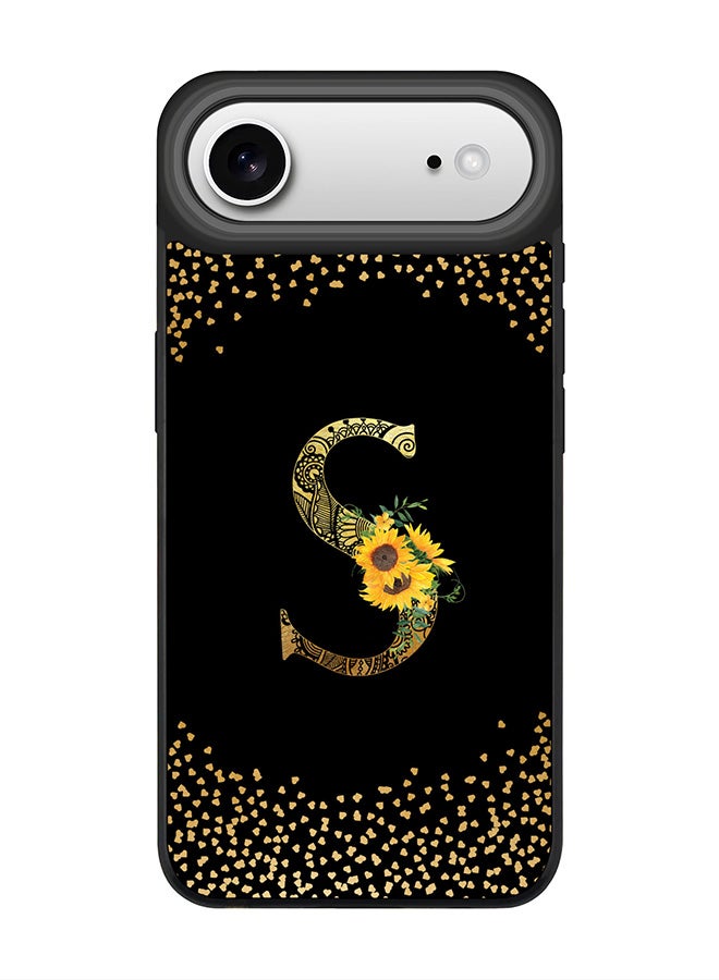 Stylizedd iPhone Air Case, [Compatible with MagSafe] Slim Magnetic cover Phone Case iPhone Air -Custom Floral Monogram - S ( Black ) - Image 1