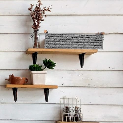 STOBSK Small Storage Basket Wicker Baskets for Organizing with Handle Decorative Storage Bin for Countertop Toilet Paper Basket for Toilet Tank Top Small Baskets,Light Grey - Image 4