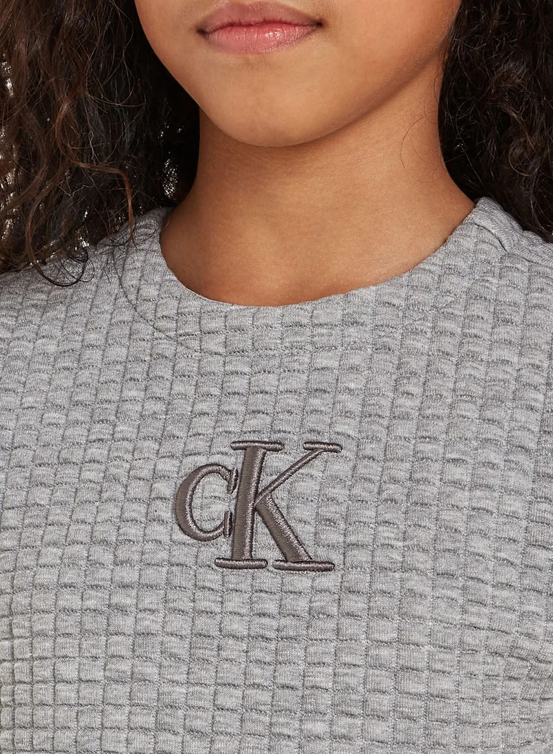 Calvin Klein Jeans Grey Textured Dress