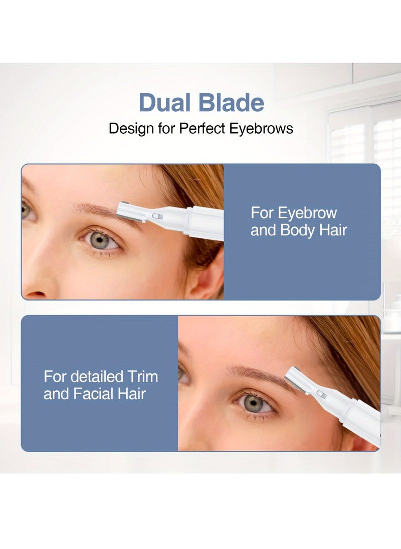 USB Rechargeable Electric Eyebrow Trimmer - Precision Facial Hair Remover for Men & Women, 180mAh Lithium Battery