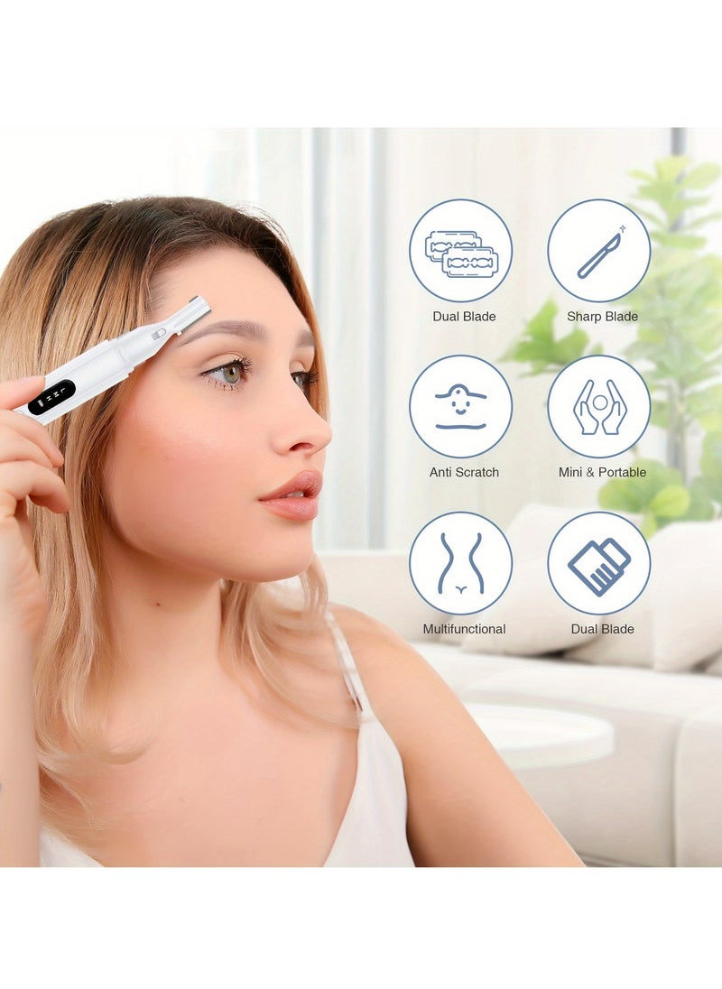 USB Rechargeable Electric Eyebrow Trimmer - Precision Facial Hair Remover for Men & Women, 180mAh Lithium Battery