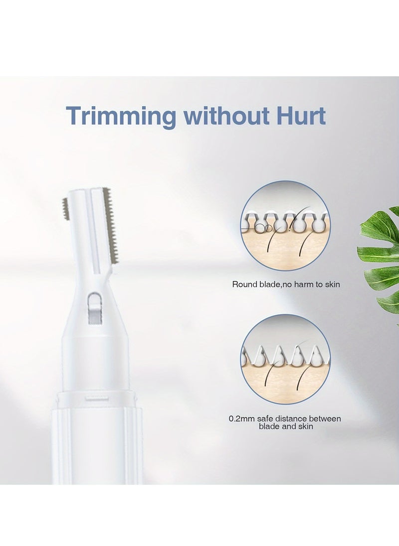 USB Rechargeable Electric Eyebrow Trimmer - Precision Facial Hair Remover for Men & Women, 180mAh Lithium Battery
